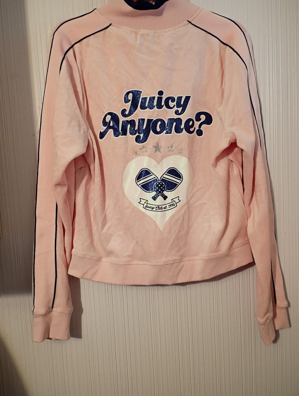 New! Juicy Couture Pink velour track jacket Size XXL